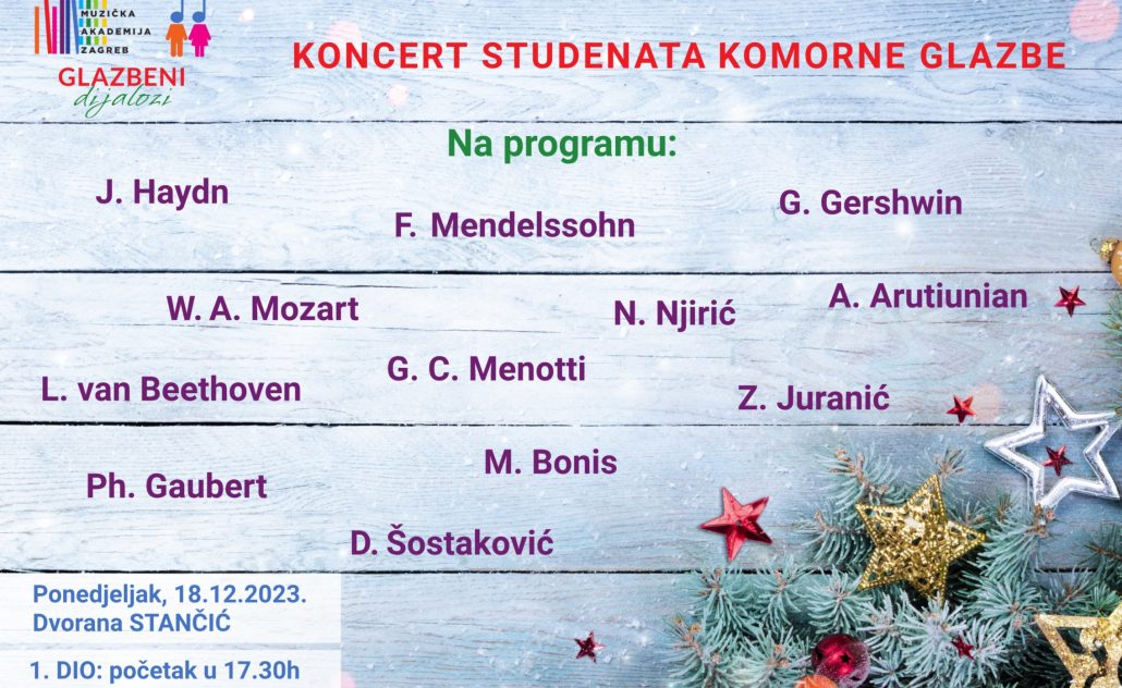 Komornijada - Glazbeni dijalozi: Koncert studenata komorne glazbe